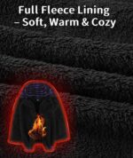 V VALANCH Men's Sherpa Lined Flannel Jacket with Hood – Zip Up Plaid Shirt Jacket Winter Outdoor Warm Outerwear Fleece Coat - Image 4