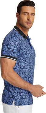 COOFANDY Men's Polo Shirts Short Sleeve Print Performance Golf Shirts Fashion Casual Beach Collared T-Shirts - Image 4