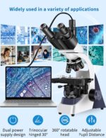Microscope for Adults 40X-5000X Magnification Lab Grade with Dual Mechanical Stages and HD USB Camera Trinocular Microscope - Image 3