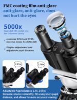 Microscope for Adults 40X-5000X Magnification Lab Grade with Dual Mechanical Stages and HD USB Camera Trinocular Microscope - Image 8
