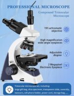 Microscope for Adults 40X-5000X Magnification Lab Grade with Dual Mechanical Stages and HD USB Camera Trinocular Microscope - Image 9