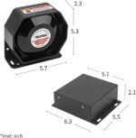 9200E Amplifier Police Siren & Metal Ultra Slime Octagon Compact Flat Speaker,DC12V 100W Multi-Tones Wired Control with Mic Loudspeaker Emergency Electronic PA System for Police Cars - Image 6