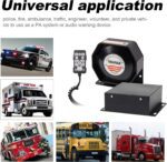 9200E Amplifier Police Siren & Metal Ultra Slime Octagon Compact Flat Speaker,DC12V 100W Multi-Tones Wired Control with Mic Loudspeaker Emergency Electronic PA System for Police Cars - Image 10