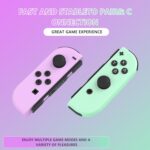 Switch Controller for Switch/OLED/Lite, Replacement Switch Controllers Switch Controllers Support Sports Screenshot/Wake-up/Dual Vibration/Motion Control,with Two Cute Joystick Hats,Purple Green - Image 5