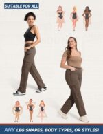 Moosehill Women's-Cargo-Hiking-Pants-High-Waisted Wide Leg Water Resistance Lightweight Stretch for Work Casual Outdoor - Image 5