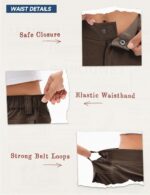 Moosehill Women's-Cargo-Hiking-Pants-High-Waisted Wide Leg Water Resistance Lightweight Stretch for Work Casual Outdoor - Image 9