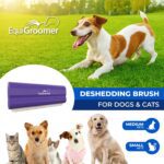 EasyGroomer Deshedding Brush for Dogs Cats | Purple | Undercoat Tool for Large and Small Pets | Comb Removes Loose Dirt, Hair and Fur | Perfect Clean for Short and Long Hair Grooming Shedding - Image 3