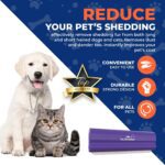 EasyGroomer Deshedding Brush for Dogs Cats | Purple | Undercoat Tool for Large and Small Pets | Comb Removes Loose Dirt, Hair and Fur | Perfect Clean for Short and Long Hair Grooming Shedding - Image 6