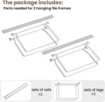 SUNEE Hanging File Folder Frame, Letter Size Files Holder Bars,17.5 Inches, Set of 2 - Image 3