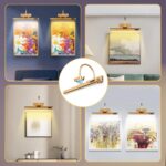 Dimmable Cordless Picture Light with Controller and Timer, Rechargeable 5000mAh Battery Wall Sconce for Wall Pictures, Gallery Artwork, Paintings, Portraits, Dartboards (Gold) - Image 4