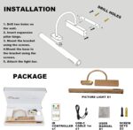 Dimmable Cordless Picture Light with Controller and Timer, Rechargeable 5000mAh Battery Wall Sconce for Wall Pictures, Gallery Artwork, Paintings, Portraits, Dartboards (Gold) - Image 11