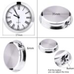 Hicarer 1-1/2 Inch (37 mm) Round Quartz Clock Insert Replacement Mini Quartz Movement Miniature Clock with Roman Numerals Fit 35 mm Diameter Hole White Dial - Image 3