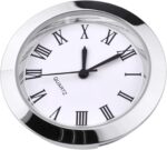 Hicarer 1-1/2 Inch (37 mm) Round Quartz Clock Insert Replacement Mini Quartz Movement Miniature Clock with Roman Numerals Fit 35 mm Diameter Hole White Dial - Image 5