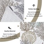 Tritard 3 Piece Coastal Quilt Sets Full/Queen Size - Reversible Microfiber Quilts with 2 Shams Soft Lightweight Beach Bedding Nautical Bedspread Summer Comforter Set for All Season, 90''x96'', C2 - Image 5