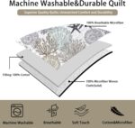 Tritard 3 Piece Coastal Quilt Sets Full/Queen Size - Reversible Microfiber Quilts with 2 Shams Soft Lightweight Beach Bedding Nautical Bedspread Summer Comforter Set for All Season, 90''x96'', C2 - Image 6