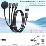 2Pack for Apple Watch Charger,4 in 2 Multi Charging Cable,Type C/Lightning/Micro USB Nylon Braided Travel Vacation Essentials Compatible with iWatch Series,for iPhone Series-Black(5FT) - Image 7