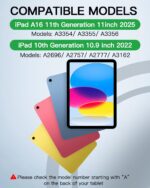 NOKBABO for iPad 11th 10th Generation Case with Keyboard, Magnetic Wireless Detachable Folio case with Pencil Holder, Keyboard for iPad 11th(A16,2025) & ipad 10th Generation(2022) - Black - Image 3