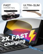 NOKBABO for iPad 11th 10th Generation Case with Keyboard, Magnetic Wireless Detachable Folio case with Pencil Holder, Keyboard for iPad 11th(A16,2025) & ipad 10th Generation(2022) - Black - Image 4