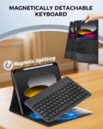 NOKBABO for iPad 11th 10th Generation Case with Keyboard, Magnetic Wireless Detachable Folio case with Pencil Holder, Keyboard for iPad 11th(A16,2025) & ipad 10th Generation(2022) - Black - Image 5