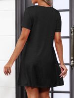 Anbech Women Causal Summer Dresses 2025 Loose Short Sleeve Mini Dress Lightweight A Line Cover Up with Pockets - Image 5