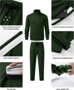 JMIERR Men's Track Suits 2 Piece Full Zip Sports Outfits Set Sweatshirt and Joggers Sweatpants - Image 6