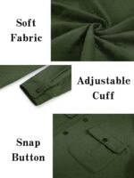 COOFANDY Men's Casual Shirt Jacket Lightweight Shacket Jacket Quilted Button Down Jackets - Image 6