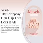 Kitsch Medium Hair Clips for Women – Strong Hold Claw Clips for Thick or Thin Hair – Recycled Plastic, Non-Slip, Durable – Cherry Print | Ideal Gifts for Women – 1pc - Image 3