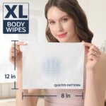 60 XL Shower Wipes – Body Wipes for Adults Bathing No Rinse – 6 Packs of 10 – Extra Moist Bath with Aloe & Vitamin E for Camping, Travel, Gym & Bedridden Care - Image 3