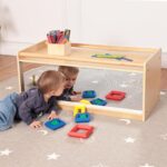 Toddler Toy Storage w/ Mirror Back, Baby Preschool and Daycare Cubbies w/ 2 Top Holding Handrail, Little Kids Tummy Time Furniture, Home, Classroom, Montessori Book Browser (1 Tier w/ Mirror Back) - Image 4