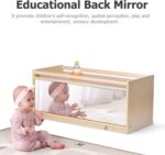 Toddler Toy Storage w/ Mirror Back, Baby Preschool and Daycare Cubbies w/ 2 Top Holding Handrail, Little Kids Tummy Time Furniture, Home, Classroom, Montessori Book Browser (1 Tier w/ Mirror Back) - Image 7