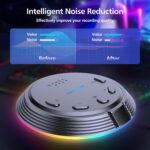 LIANGSTAR Gaming USB Microphone with 5 Voice Changes, Mute Button, Desktop Podcast Mic, Volume Control, RGB Condenser Computer Microphone for PC Gamer, YouTube, Streaming, Conference, Class - Image 3