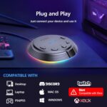 LIANGSTAR Gaming USB Microphone with 5 Voice Changes, Mute Button, Desktop Podcast Mic, Volume Control, RGB Condenser Computer Microphone for PC Gamer, YouTube, Streaming, Conference, Class - Image 7