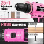 Pink Tool Set - 12V Cordless Drill Kit, 151 Piece Box With Hand Drill, Home Tool Kits for Men & Women, Perfect for Homeowner, Diyer, Handyman - Image 7