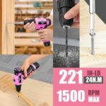 Pink Tool Set - 12V Cordless Drill Kit, 151 Piece Box With Hand Drill, Home Tool Kits for Men & Women, Perfect for Homeowner, Diyer, Handyman - Image 8