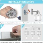 GOLSPARK 3 Light Bathroom Light Fixtures Over Mirror, Vanity Lighting Fixtures, Brushed Nickel Crystal Light Fixture, Crystal Wall Sconce E26 Base, Round Crystal Glass Shades(Exclude Bulb) - Image 7