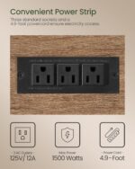 Kitchen Island Cart with Storage, Kitchen Cart with Charging Station, Kitchen Island on Wheels, Rolling Mobile Kitchen Island Table with Cabinet, 3 AC Outlets, Black and Walnut MZD04UBL - Image 6