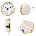 Hicarer Round Clock Insert 3-1/8 Inch (80 mm) Quartz Movement Roman Numeral Gold Trim (Gold Trim) - Image 3