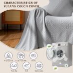 Waterproof Recliner Chair Covers, Anti-Slip Reclining Chair Covers, Pet-Friendly, Washable, Durable and Breathable Couch Covers – Reversible Design for Sofa Protection(71x71in/Light Grey) - Image 8