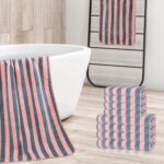 8PCS Microfiber Bath Towel Set ,Bath Towels 28in*55in & Hand Towels 14in*30in Super Absorbent Quick Dry Lightweight Ultra Soft Towel Set For Pools Beach Bathroom, Gym, Hotel & Spa (Blue-Pink, 27.5X55) - Image 5