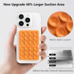 2 Pack Silicone Suction Phone Case Adhesive Mount, Silicone Sticky Holder for iPhone and Android, Hands-Free Grip for Selfies & TikTok, Gift for Women (Orange) - Image 4