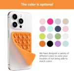 2 Pack Silicone Suction Phone Case Adhesive Mount, Silicone Sticky Holder for iPhone and Android, Hands-Free Grip for Selfies & TikTok, Gift for Women (Orange) - Image 6