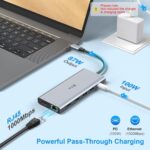 USB C Laptop Docking Station Dual Monitor HDMI for Dell/Lenovo/HP Laptop 14 in 1 USB C Hub Multiport Adapter Dongle Dock USB C to 2 HDMI 4K+DisplayPort+Ethernet+4USB+2USB C+100W PD Charger+SD/TF+Audio - Image 7