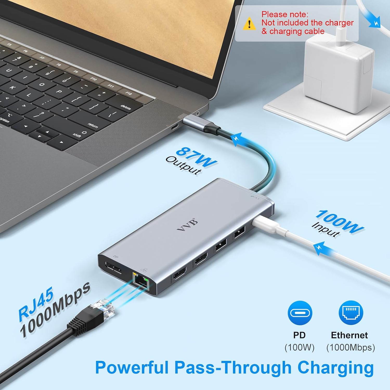 USB C Laptop Docking Station Dual Monitor HDMI for Dell/Lenovo/HP Laptop 14 in 1 USB C Hub Multiport Adapter Dongle Dock USB C to 2 HDMI 4K+DisplayPort+Ethernet+4USB+2USB C+100W PD Charger+SD/TF+Audio - Image 7