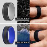ThunderFit Men Silicone Wedding Rings 2 Layers, Rubber Engagement Bands 8mm Wide 2mm Thick - 1/4/7 Variety Multipack - Image 3