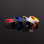 ThunderFit Men Silicone Wedding Rings 2 Layers, Rubber Engagement Bands 8mm Wide 2mm Thick - 1/4/7 Variety Multipack - Image 8