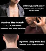 Italian 925 Sterling Silver Cross Necklace for Men, 18k Gold Over Sterling Silver Cross Necklace with World-class Craft 4mm Cuban Link Chain for Men Boys Women, Durable, Colorfast 16-26 Inch - Image 3