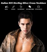 Italian 925 Sterling Silver Cross Necklace for Men, 18k Gold Over Sterling Silver Cross Necklace with World-class Craft 4mm Cuban Link Chain for Men Boys Women, Durable, Colorfast 16-26 Inch - Image 4