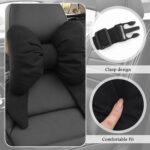 Cute Bow Car Headrest Pillow,Comfortable & Breathable Car Neck Pillows for Relief Neck Fatigue,Universal Head Rest Pillow for Cars Decoration as Birthday Gifts for Women,Girl (Black) - Image 5