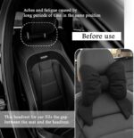 Cute Bow Car Headrest Pillow,Comfortable & Breathable Car Neck Pillows for Relief Neck Fatigue,Universal Head Rest Pillow for Cars Decoration as Birthday Gifts for Women,Girl (Black) - Image 6