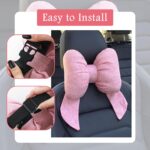 Cute Bow Car Headrest Pillow,Comfortable & Breathable Car Neck Pillows for Relief Neck Fatigue,Universal Head Rest Pillow for Cars Decoration as Birthday Gifts for Women,Girl (Black) - Image 7